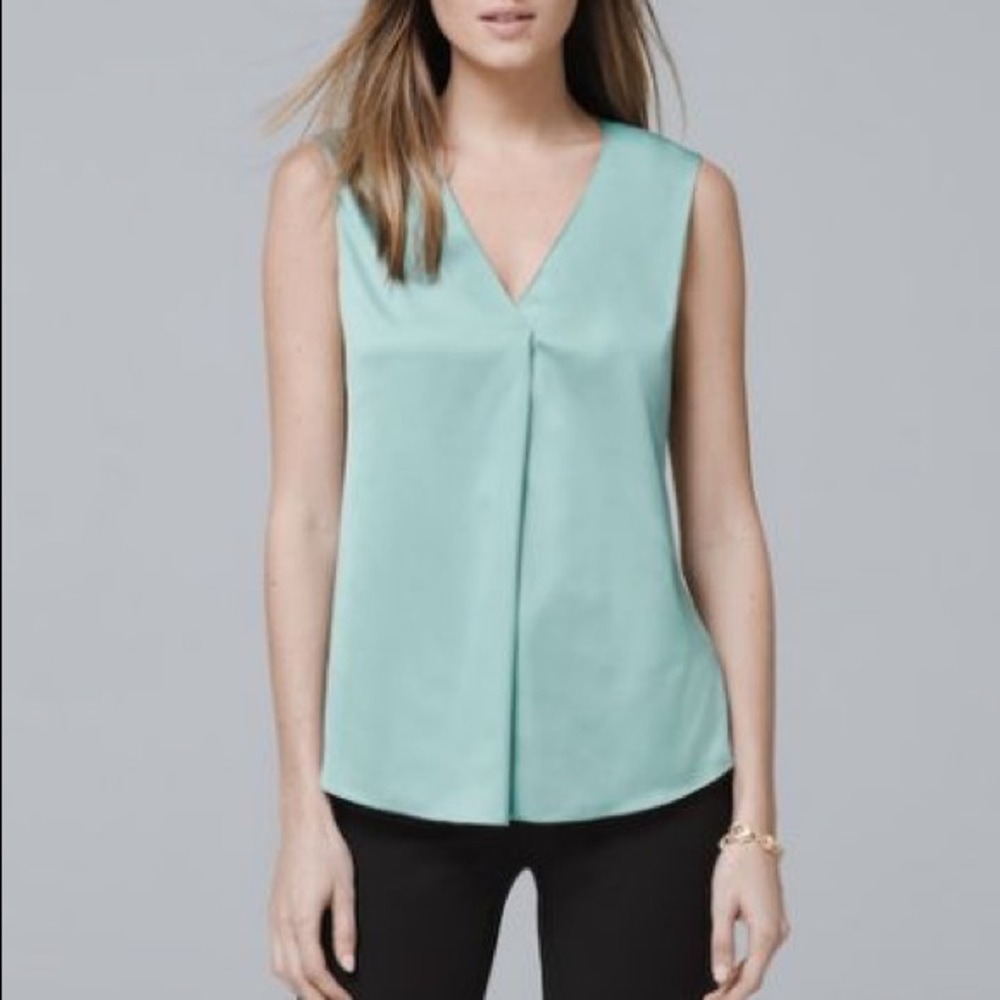 WHBM - light sage green silky top